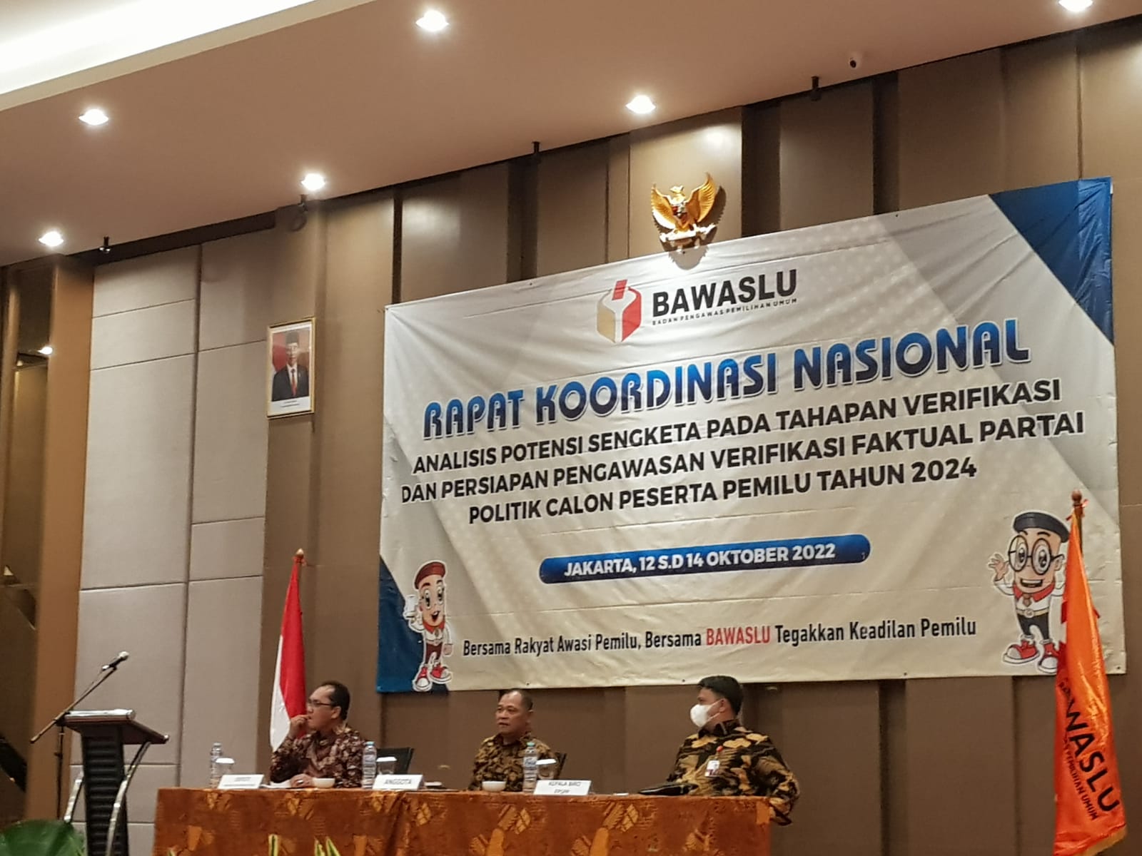 Bawaslu Riau Hadiri Rakornas Persiapan Menghadapi Potensi Sengketa Tahapan Verifikasi Faktual Partai Politik Tahun 2024
