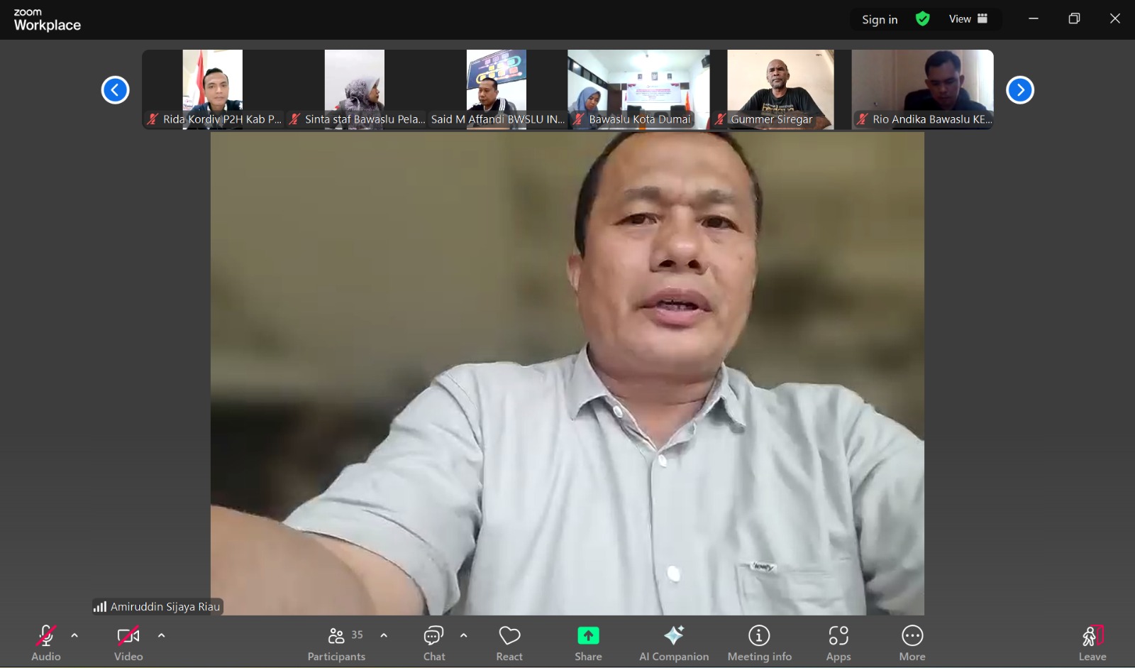 Bawaslu Riau Kembali Tingkatkan Kekuatan Pengawasan dengan Laksanakan Rapat Koordinasi Pengawasan DPB