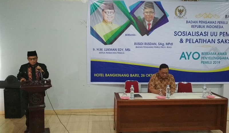 Bawaslu Republik Indonesia, Bawaslu Provinsi Riau  Sosialisasi UU Pemilu di Kampar