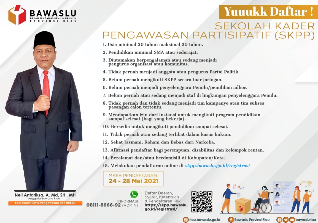 Neil Antariksa Instruksikan Bawaslu Kabupaten/Kota Segera Koordinasi ke Perguruan Tinggi dan Organisasi Mahasiswa di Riau