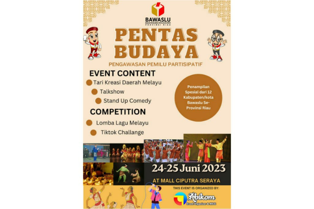 Siap-Siap, Bawaslu Riau adakan Event Besar Pentas Budaya Pengawasan Pemilu Partisipatif, Banyak challenge dengan doorprize hadiah