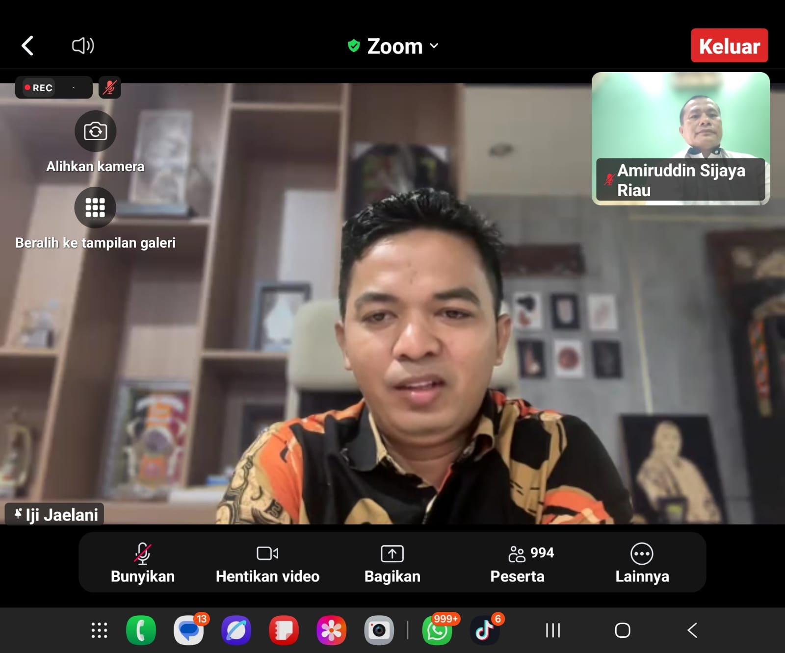 BAWASLU RIAU HADIRI RAPAT KOORDINASI PERSIAPAN PENGAWASAN PEMUTAKHIRAN DATA PEMILIH BERKELANJUTAN BERSAMA BAWASLU RI