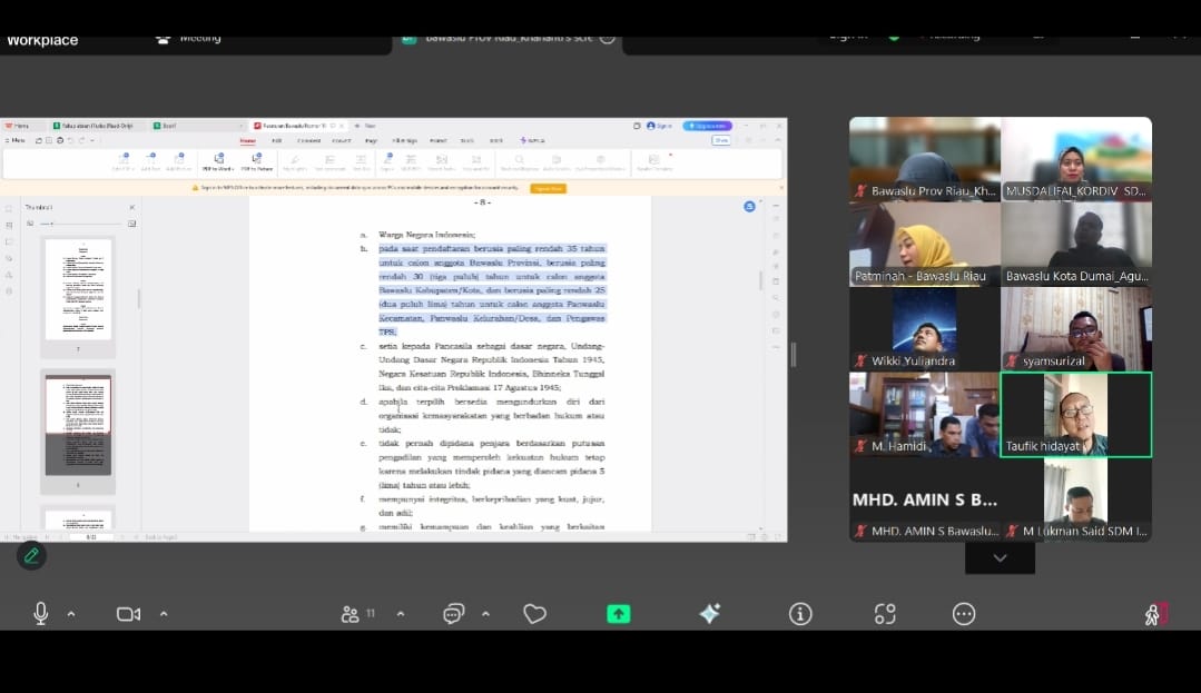 Bawaslu Riau Dorong Revisi Peraturan Bawaslu