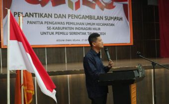 Hadiri Pelantikan Anggota Panwaslu Kecamatan, Ini Harapan Hasan Selaku Koordinator Divisi SDMO Diklat