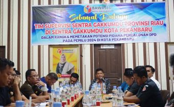 Petakan Potensi Pidana Pemilu Pada Tahapan Pencalonan, Sentra Gakkumdu Riau Kunjungi Bawaslu Kota Pekanbaru