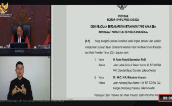 Bacakan Putusan Hasil Sengketa Pilpres 2024, MK Tolak Permohonan Paslon 01 dan 03