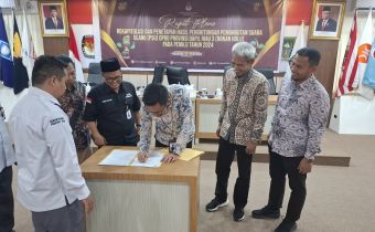 Bawaslu Riau Awasi Rekap Hasil Penghitungan Suara PSU 31 TPS Kab.Rokan Hulu